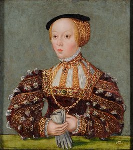 Polsky: Portrét Alžběty Rakouské Habsburské (1526-1545), první manželky Zikmunda Augusta Alžběty Rakouské od Lucas Cranach the Younger