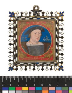 Jindřich VIII., kolem 1525-27 (tělová barva na pergamenu na kartě)