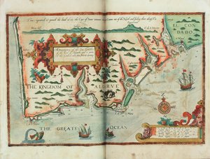 Popis mořského pobřeží, země Algarbe a části Condada s jejich průhledy a otvory, cca 1588 (kresba)