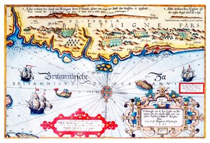 Navigační mapa pobřeží Bretaně