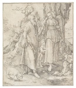 Zavržení Hagar, 1516. od Lucas Leyden van
