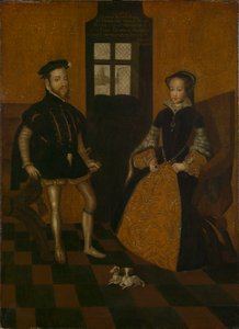 Marie I. Anglická a Filip II. španělský (olej na plátně) od Lucas de (after) Heere