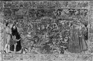 Turnaj, bruselská dílna, c.1582-85 (tapisérie), podrobnosti viz 173760)