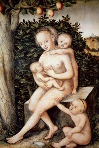 Charita. Obraz Lucase Cranacha staršího (1472-1553). Olej na dřevě, kolem roku 1537, renesance. Královské muzeum výtvarných umění v Antverpách (Belgie). od Lucas the Elder Cranach