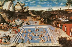 Fontána mládí (olej na plátně) od Lucas the Elder Cranach