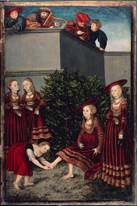 Král David a Batšeba od Lucas the Elder Cranach