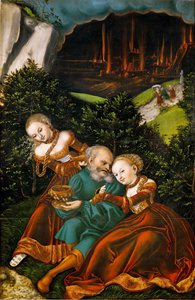 Loth et ses filles - Lot a jeho dcery - Lucas Cranach, starší (1472-1553). Olej na dřevě od Lucas the Elder Cranach
