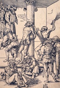 Umučení Krista: bičování, od Lucase Cranacha staršího (1472-1553), dřevoryt od Lucas the Elder Cranach