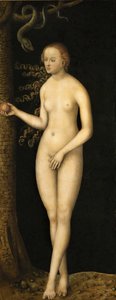 Renesance: Pád člověka: Eva par Cranach, Lucas, starší (1472-1553), asi 1510-1520. Olej na dřevě od Lucas the Elder Cranach