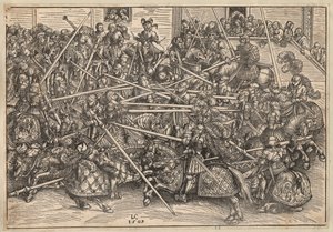 Tournoi - Turnaj - Cranach, Lucas, starší (1472-1553) - 1509 - Dřevoryt - 29,5x42,5 - Soukromá sbírka od Lucas the Elder Cranach
