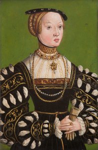Alžběta Rakouská (1526–1545), kolem 1551 (olej na mědi) od Lucas the Younger (school of) Cranach