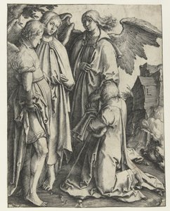 Abraham a tři andělé od Lucas van Leyden
