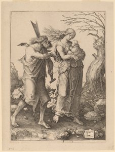 Adam a Eva po jejich vyhnání z ráje od Lucas van Leyden