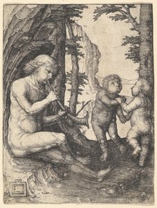 Chlapec s trubkou, ca. 1507. od Lucas van Leyden