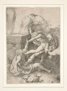 Kain zabil Abela, z Historie Adama a Evy od Lucas van Leyden