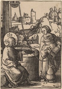 Kristus a žena Samaří od Lucas van Leyden