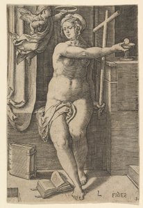 Faith Fides, ze série Sedm ctností, 1530. od Lucas van Leyden