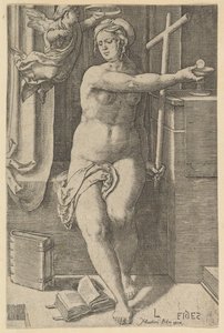 Faith, ze série Sedm ctností, 1530. od Lucas van Leyden