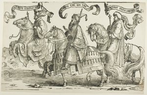 Jehoram, Uziáš, Jotham, deska tři, z Dvanácti králů Izraele od Lucas van Leyden