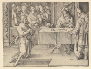 Joseph Interpreting Pharoahs Dreams, 1512. od Lucas van Leyden