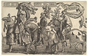 Joshua, David a Judas Maccabee, z Devět hrdinů, ca. 1520. od Lucas van Leyden