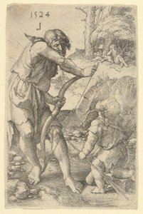 Lámech a Kain, 1524. od Lucas van Leyden
