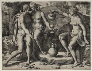 Lot a jeho dcery od Lucas van Leyden