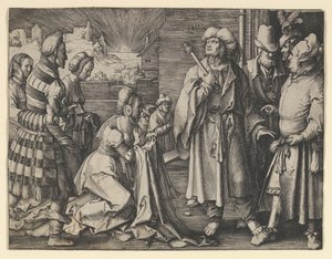 Potifarova žena obviněná Josefa, 1512. od Lucas van Leyden