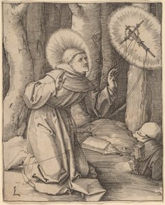 Svatý František z Assisi přijímá stigmata od Lucas van Leyden