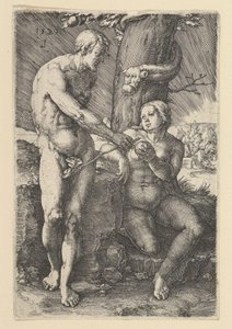 Hřích Adama a Evy, 1529. od Lucas van Leyden