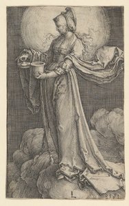 Svatá Máří Magdalena na oblacích, 1518. od Lucas van Leyden