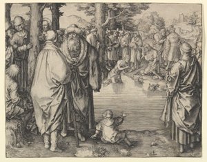 Křest Krista v řece Jordán, ca. 1510. od Lucas van Leyden