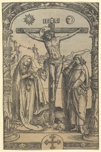 Ukřižování použité v Missale Traictense Utrecht Missal, Leiden, 1514, asi 1512. od Lucas van Leyden