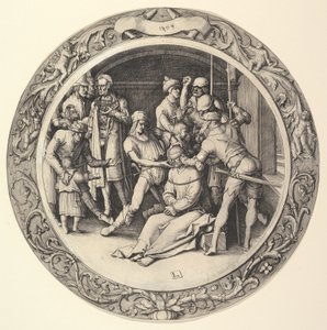 Posmívání se Kristu, z Kruhových pašijí, 1509. od Lucas van Leyden