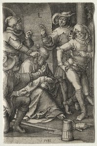 Umučení: Posmívání se Kristu, 1521. od Lucas van Leyden