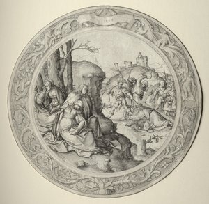 Kulaté utrpení: Kristus nesoucí kříž, 1509. od Lucas van Leyden