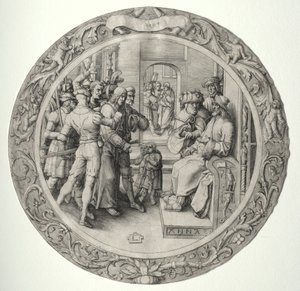 Kulaté pašije: Kristus před veleknězem od Lucas van Leyden