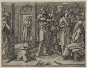 Příběh Josefa: Josef vykládá svůj sen Jacobovi, 1512. od Lucas van Leyden