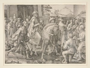Triumf Mordechaje, Ester 6.11 od Lucas van Leyden