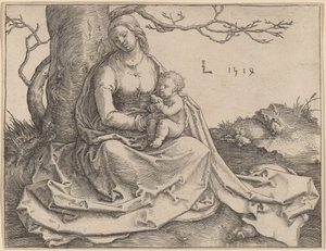 Panna sedící pod stromem od Lucas van Leyden