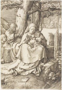 Panna a dítě se dvěma anděly od Lucas van Leyden