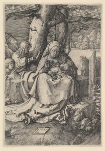 Panna a dítě se dvěma anděly, 1523. od Lucas van Leyden