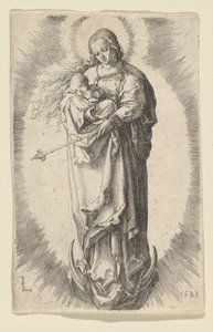 Panna s dítětem na půlměsíci, 1523. od Lucas van Leyden
