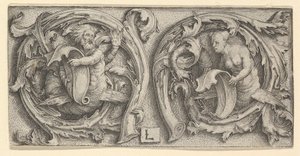 Triton a Siren v Tendrils, ca. 1510. od Lucas van Leyden