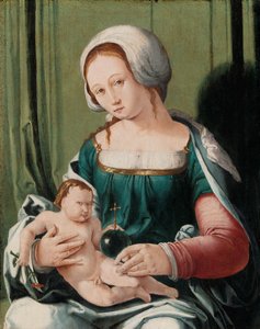 Panna a dítě, cca 1530 (olej na desce) od Lucas van Leyden