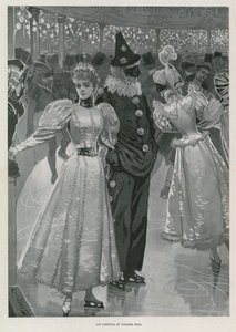 Ledový karneval v Niagara Hall, Westminster Londýn (litografie)