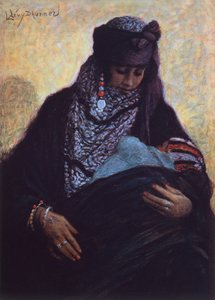 Alžírská matka (barevná litografie)