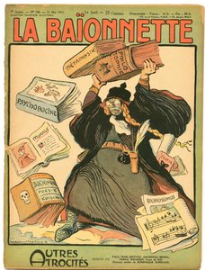 Obálka ""La Baionnette", satirické barvy od Lucien Metivet