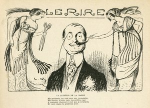 Ilustrace v Le Rire, 23/03/12 - otázka vousů (rytina) od Lucien Metivet