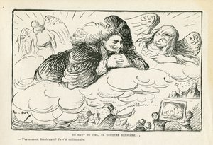 ilustrace v Le Rire, 21/06/13 - Z vrcholu oblohy, místo jeho posledního odpočinku (rytina) od Lucien Metivet